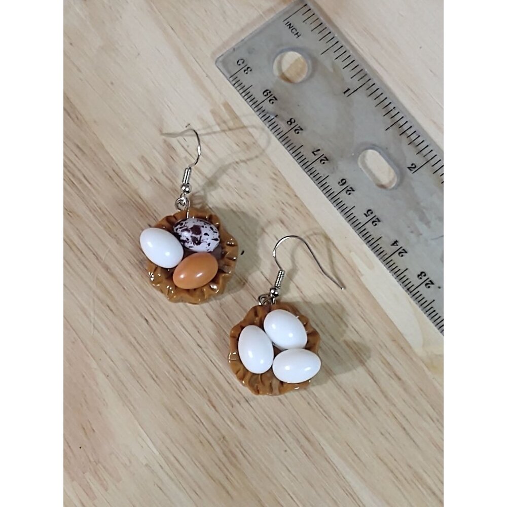 Egg and Nest Earrings Dangle Fashion Jewelry - Picture 10 of 16